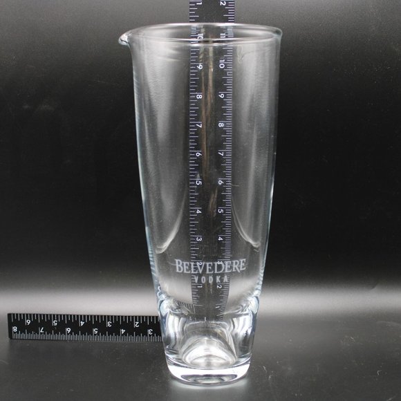 Belvedere Vodka Etched Clear Glass Crystal Martini Cocktail Pitcher 11in Barware - Picture 1 of 9